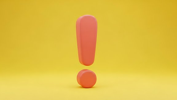 Achtung Orangefarbenes Ausrufezeichen auf gelbem Hintergrund