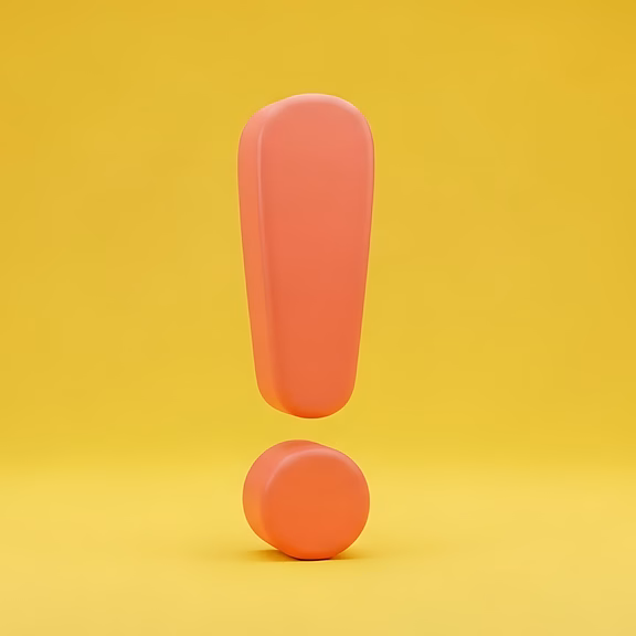 Achtung Orangefarbenes Ausrufezeichen auf gelbem Hintergrund